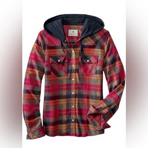 Legendary Whitetails hooded heavyweight stretch flannel in size Large